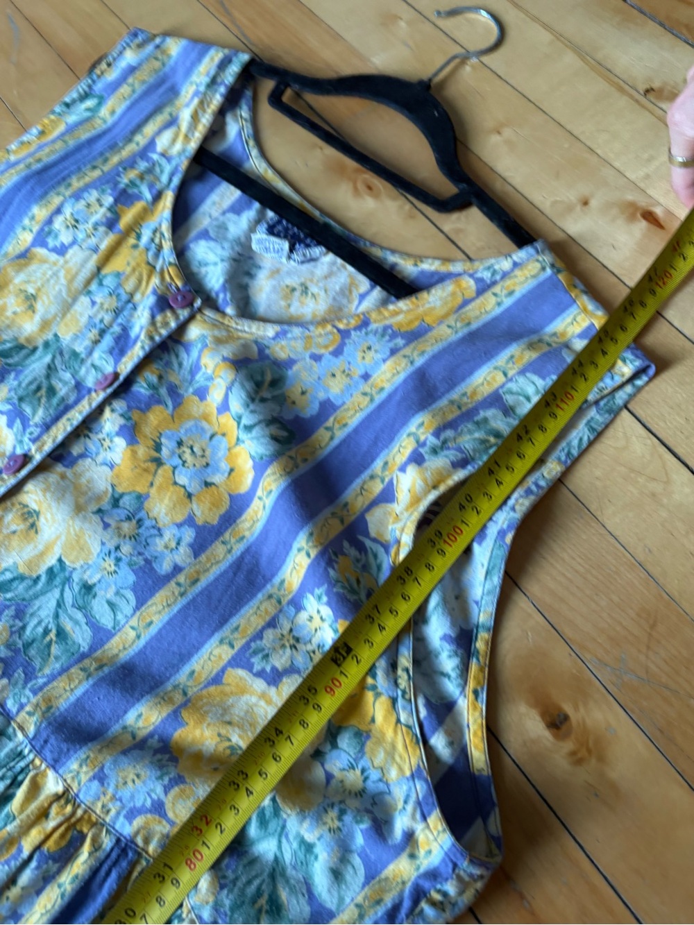 April Cornell Sz 2X Cotton Floral Cottagecore Vintage Sleeveless Midi Dress - Picture 10 of 10